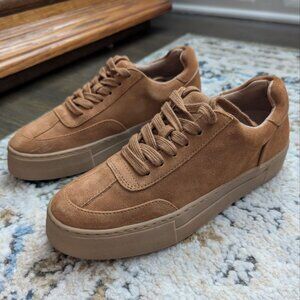 Aerosoles Women`s Bramston Platform Sneaker Tan Suede Size 7.5